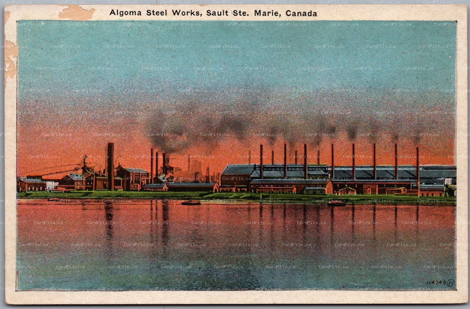 Postcard Sault Ste. Marie Ontario c1920s Algoma Steel Works *as is*