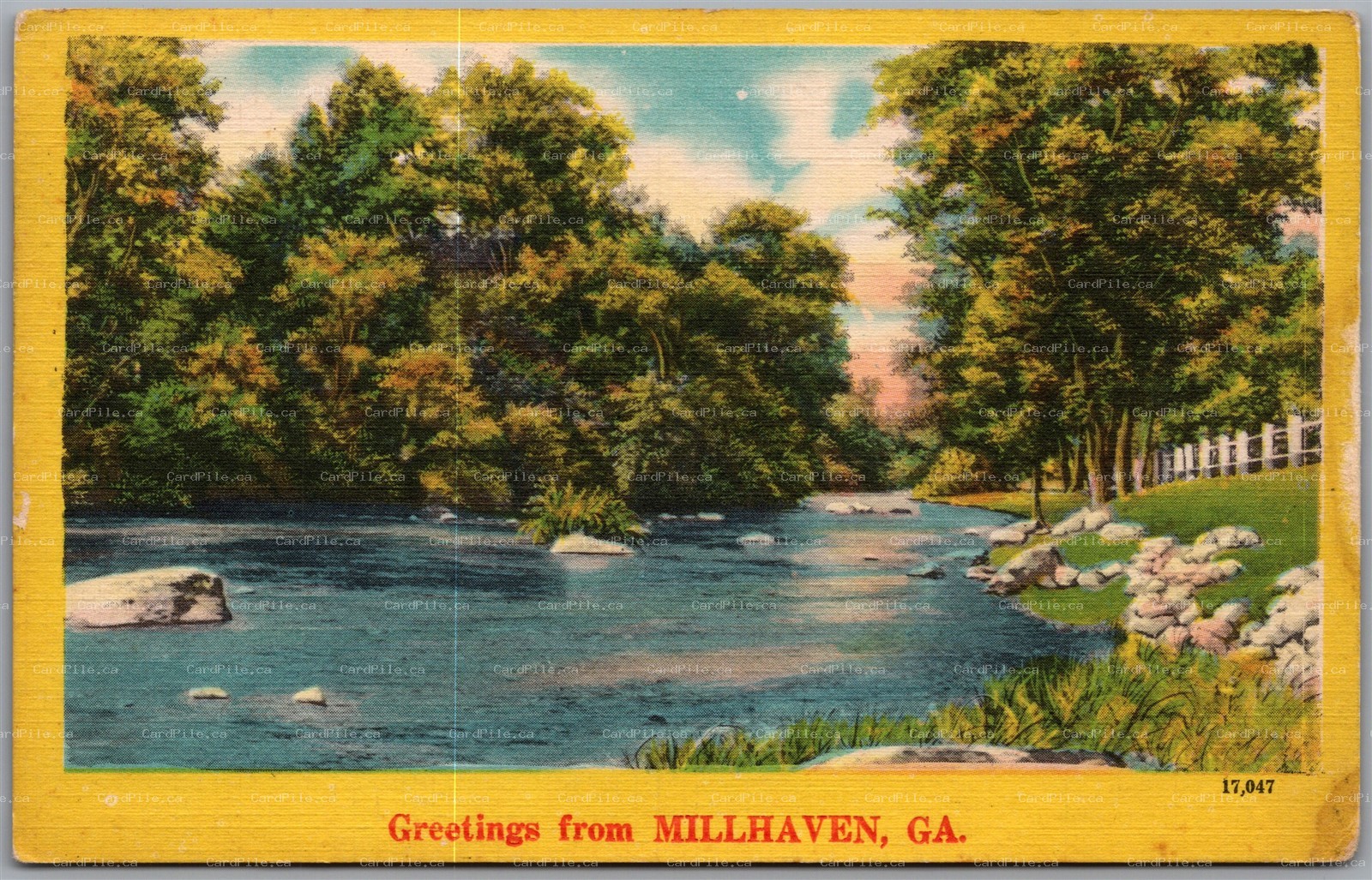 Postcard c1950s Greetings from Millhaven Georgia Screven County *as is*