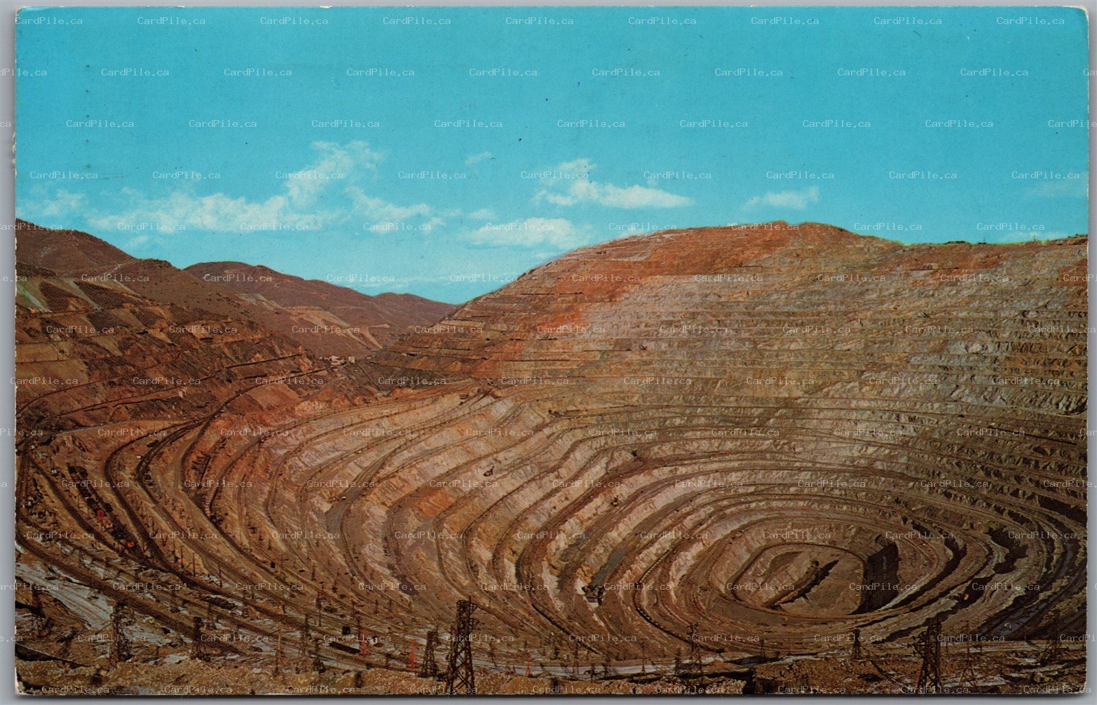 Postcard Bingham Canyon Mine Utah c1968 Kennecott Open Cut Copper Mine