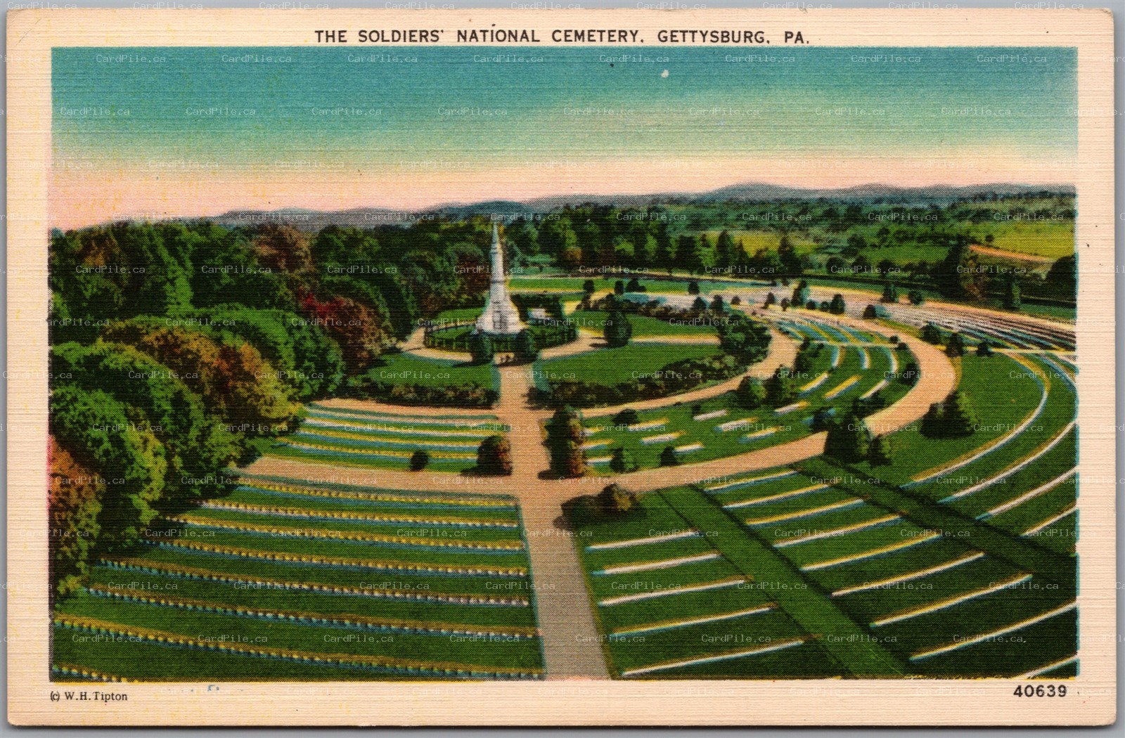 Postcard Gettysburg Pennsylvania The Soldiers National Cemetery Adams County