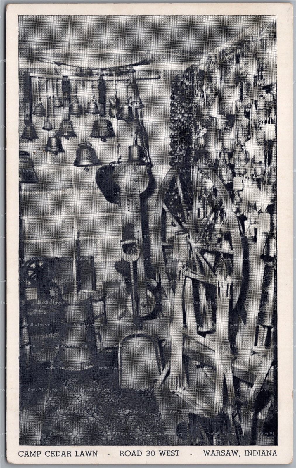 Postcard Warsaw Indiana Camp Cedar Lawn Antiques Road 30 West Kosciusko County