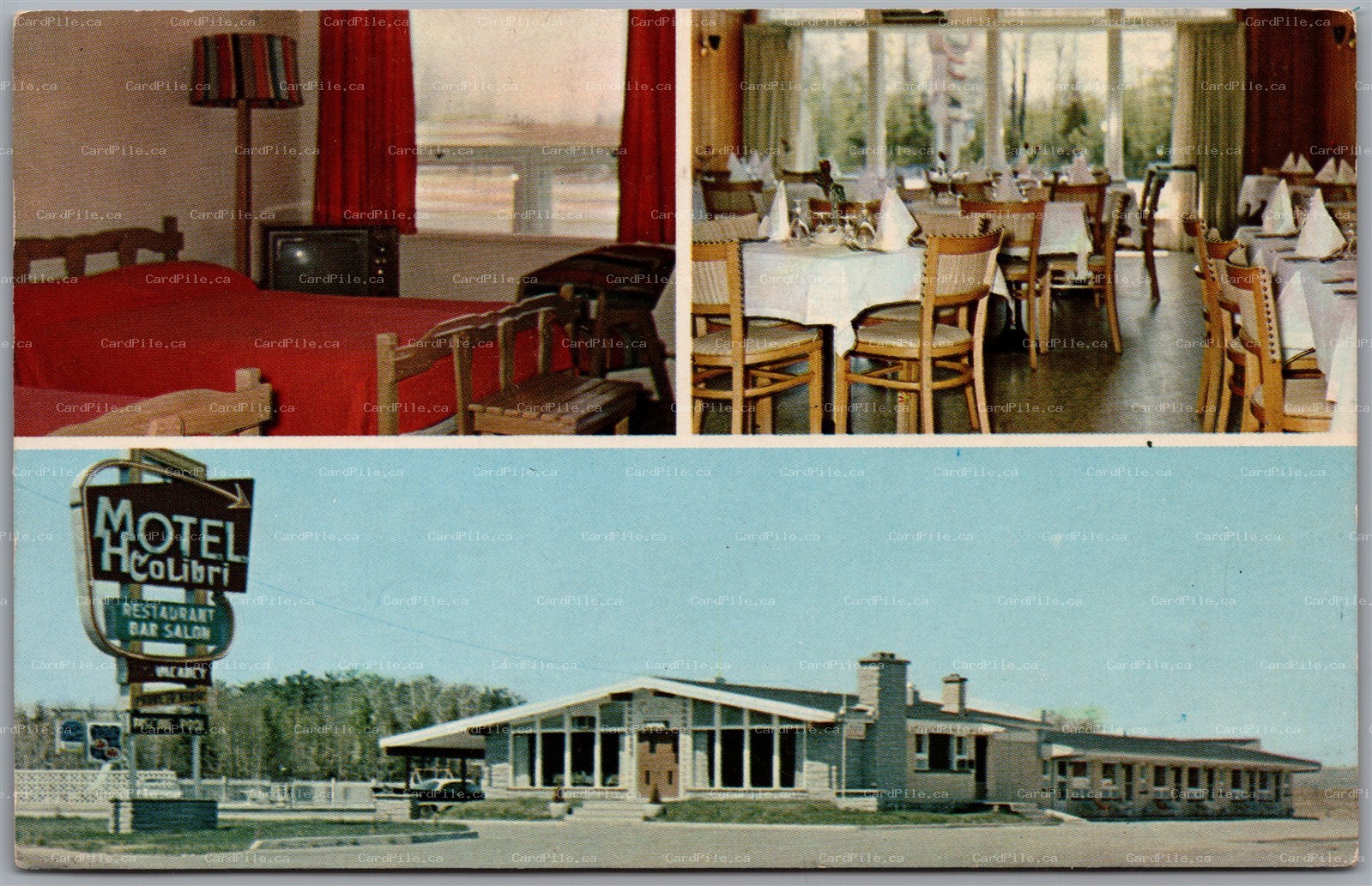 Postcard L'Ancienne Lorette Quebec Hotel Motel Colibri Enr. Route 2 Multi Views
