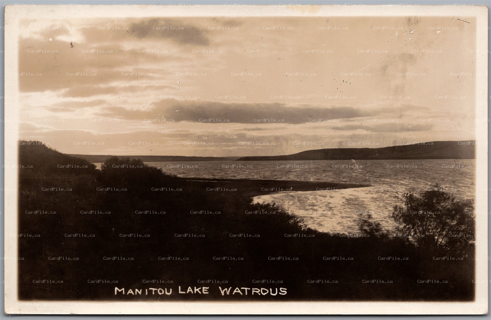 Postcard RPPC c1930s Watrous Saskatchewan Manitou Lake Scenic View