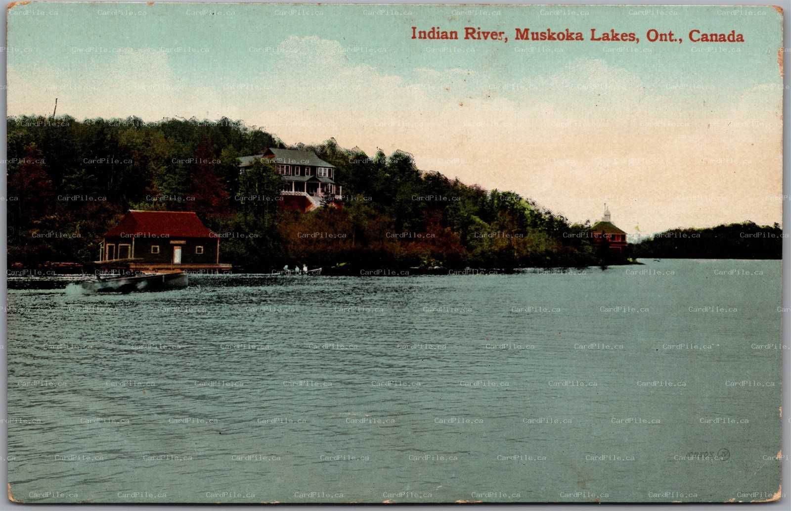 Postcard Muskoka Lakes Ontario c1910s Indian River Scenic View 