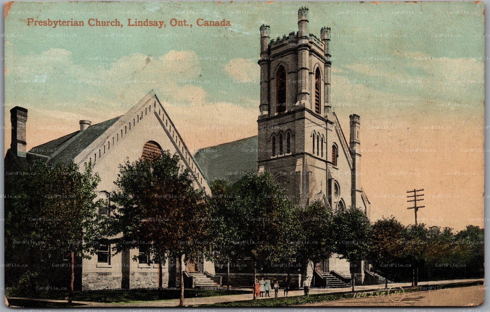 Postcard Lindsay Ontario c1910s Presbyterian Church Kawarthas