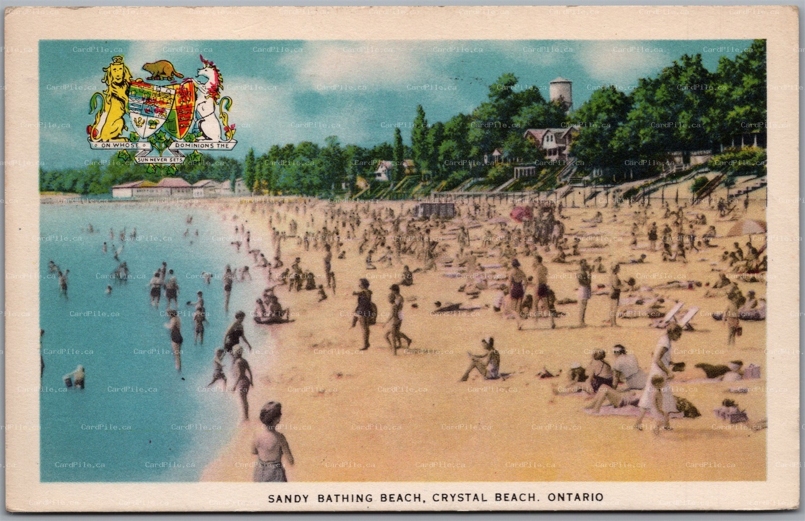 Postcard Crystal Beach Ontario c1956 Sandy Bathing Beach