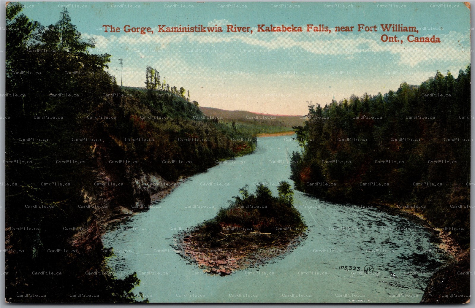 Postcard Kakabeka Falls Ontario c1910s The Gorge Kaministiquia River Scenic View