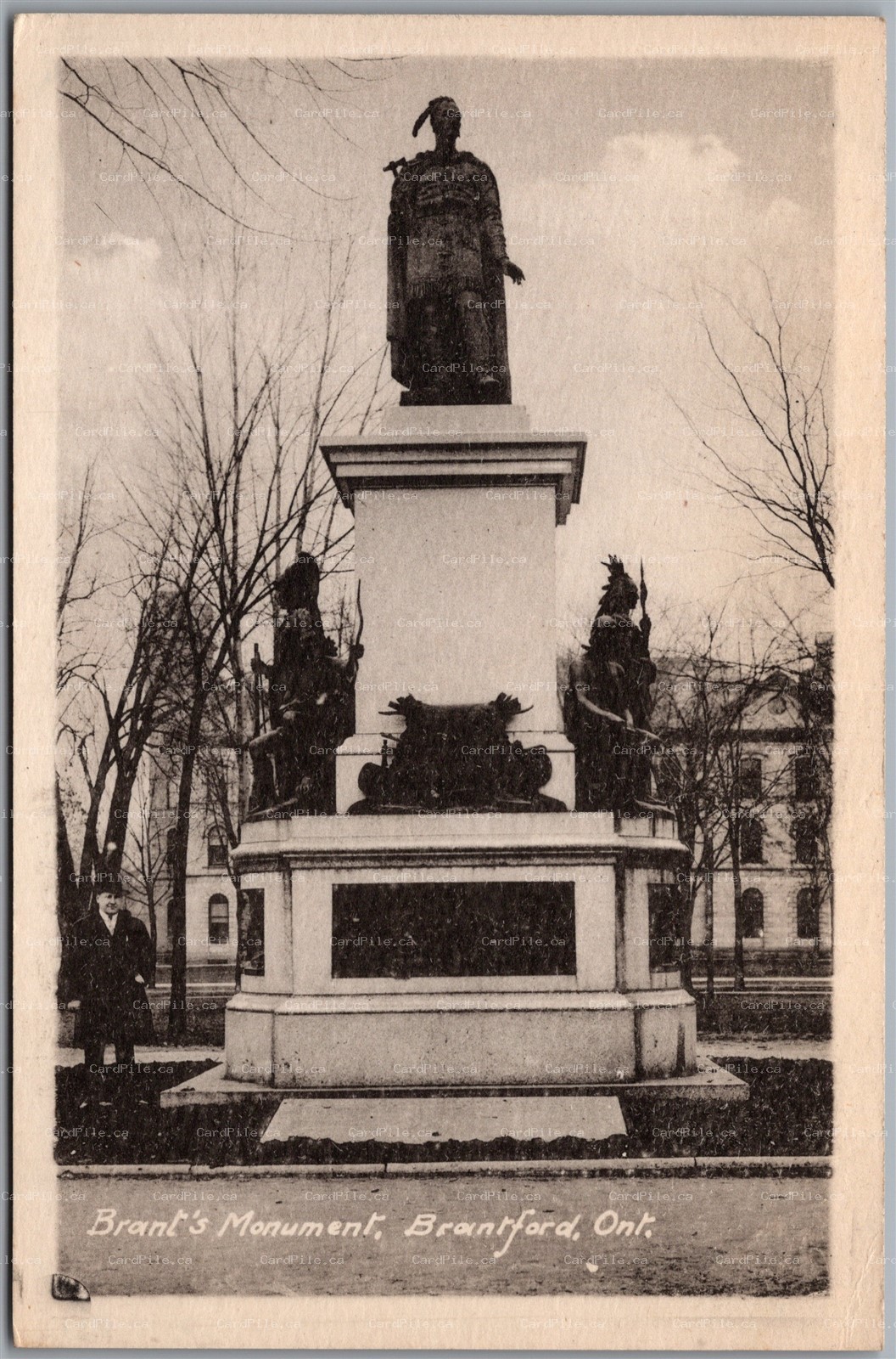 Postcard Brantford Ontario c1910s Joseph Brant's Monument Brant County
