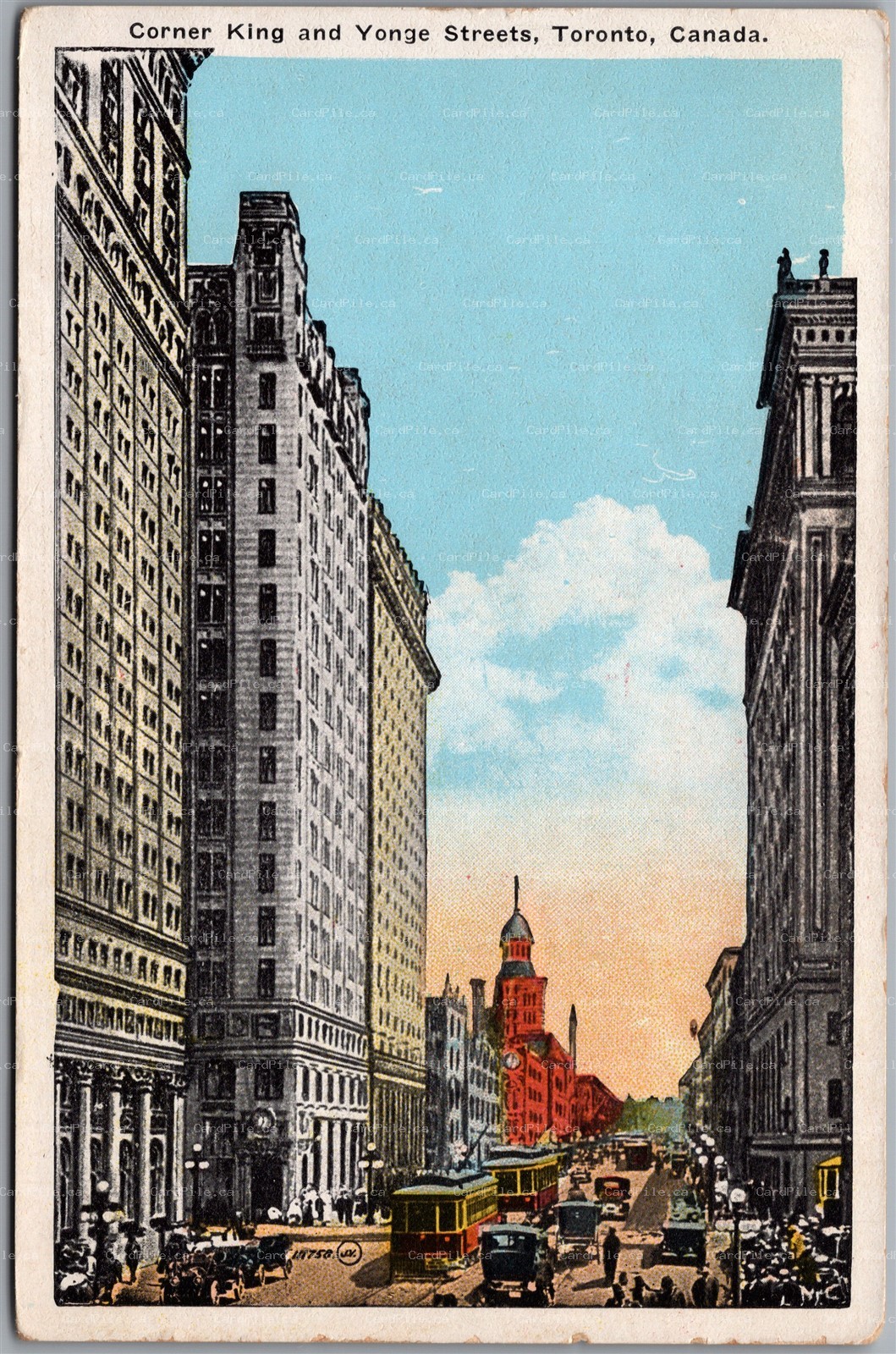 Postcard Toronto Ontario Corner King and Yonge Streets Valentines 111758