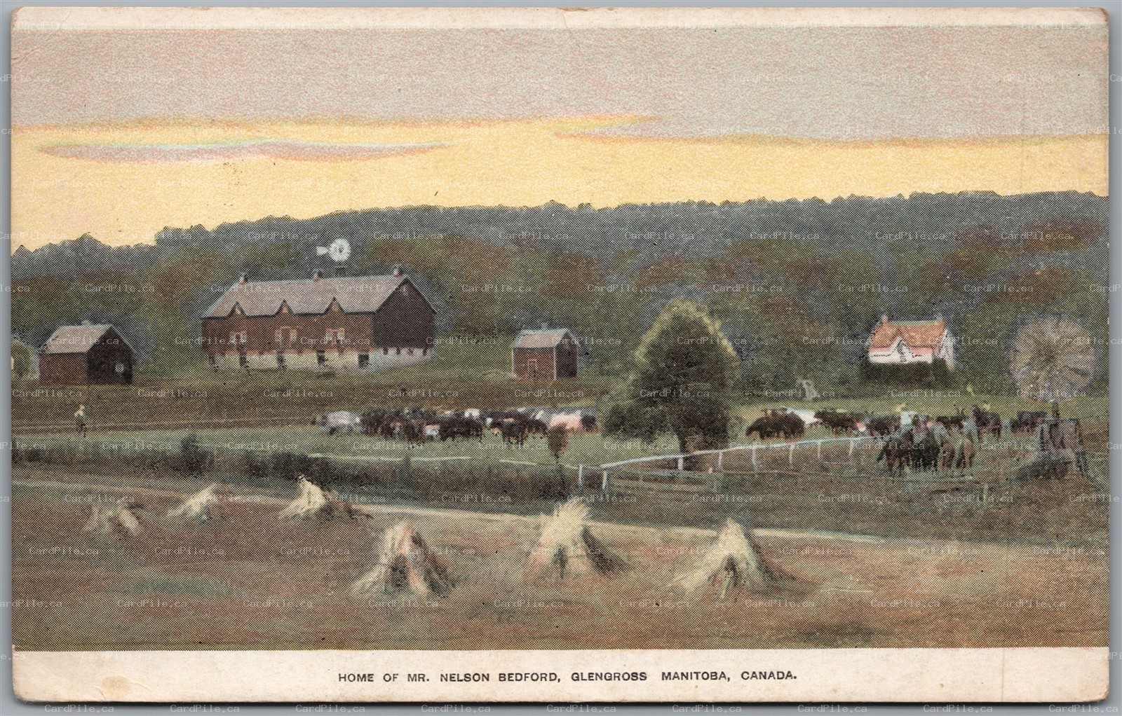 Postcard Glencross Manitoba Home of Mr. Nelson Bedford Government Agent Card