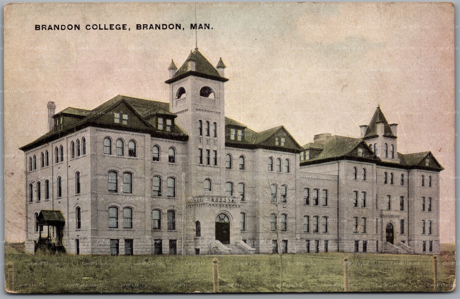 Postcard Brandon Manitoba c1910s Brandon College by Warwick