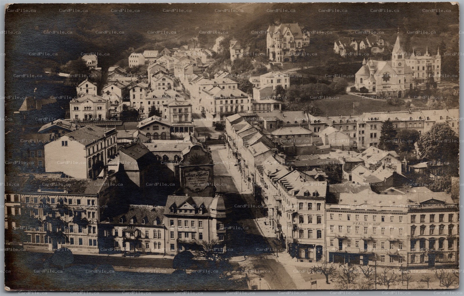 Postcard RPPC Bad Ems Germany Rhineland-Palatinate Kaiser Wilhelm Kirche Hotels
