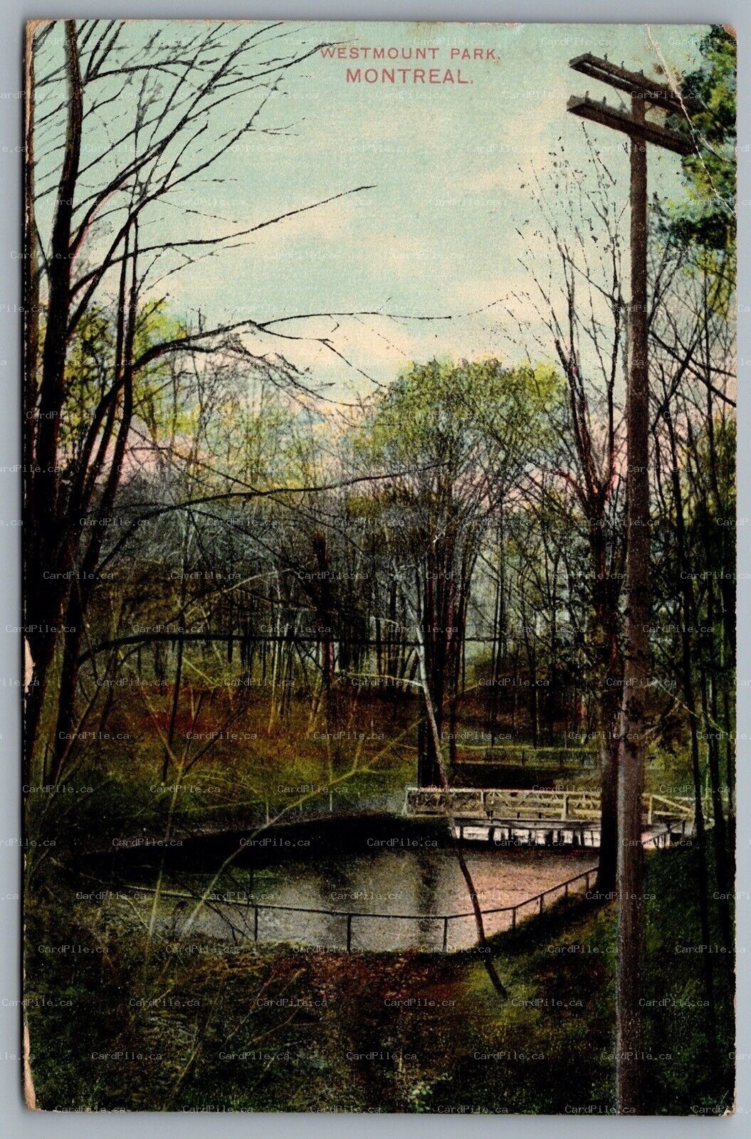 Postcard Montreal Quebec c1911 Westmount Park CDS Machine Cancel