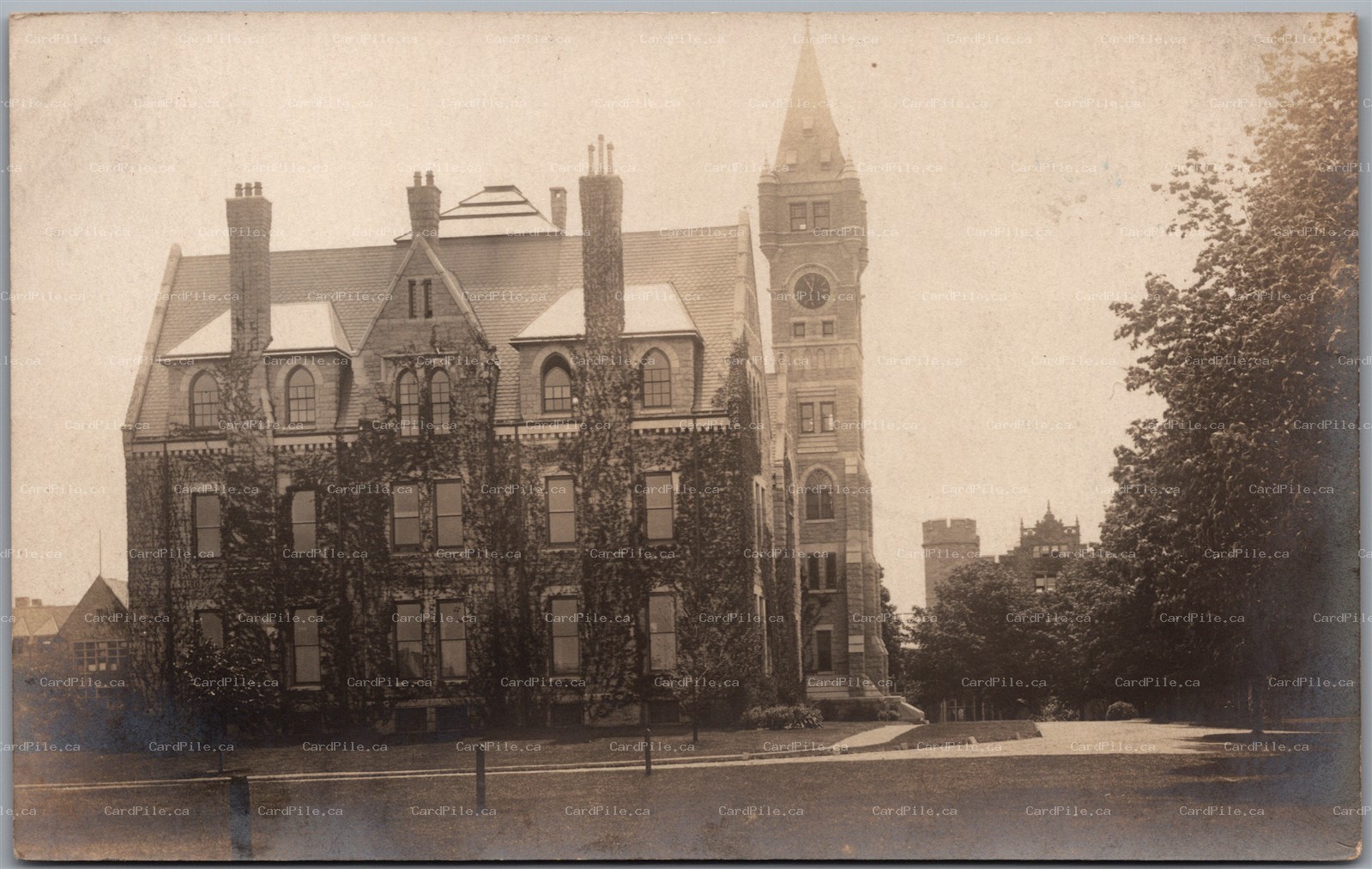 Postcard RPPC c1910s Bryn Mawr Pennsylvania Taylor Hall Clock Tower