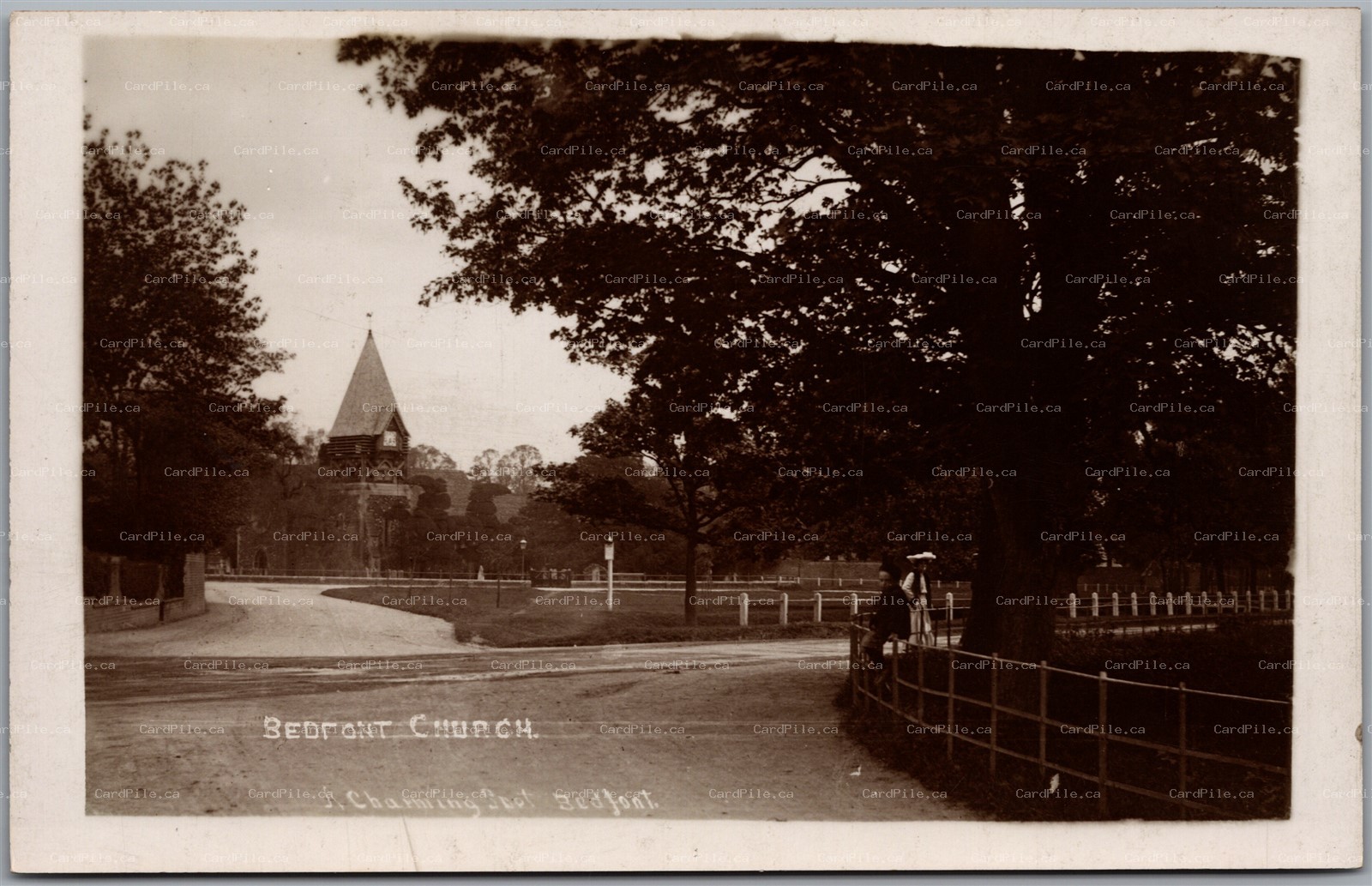 Postcard RPPC c1913 Bedfont England Church of St Mary the Virgin by A. P. C.