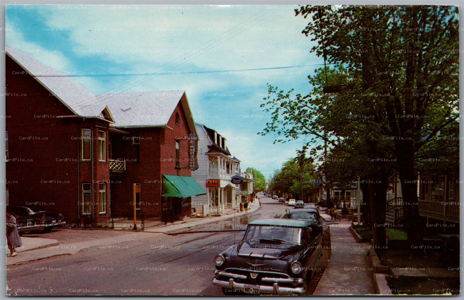 Postcard Sainte-Anne-de-la-Pocatière Quebec La Rue Principale Main Street