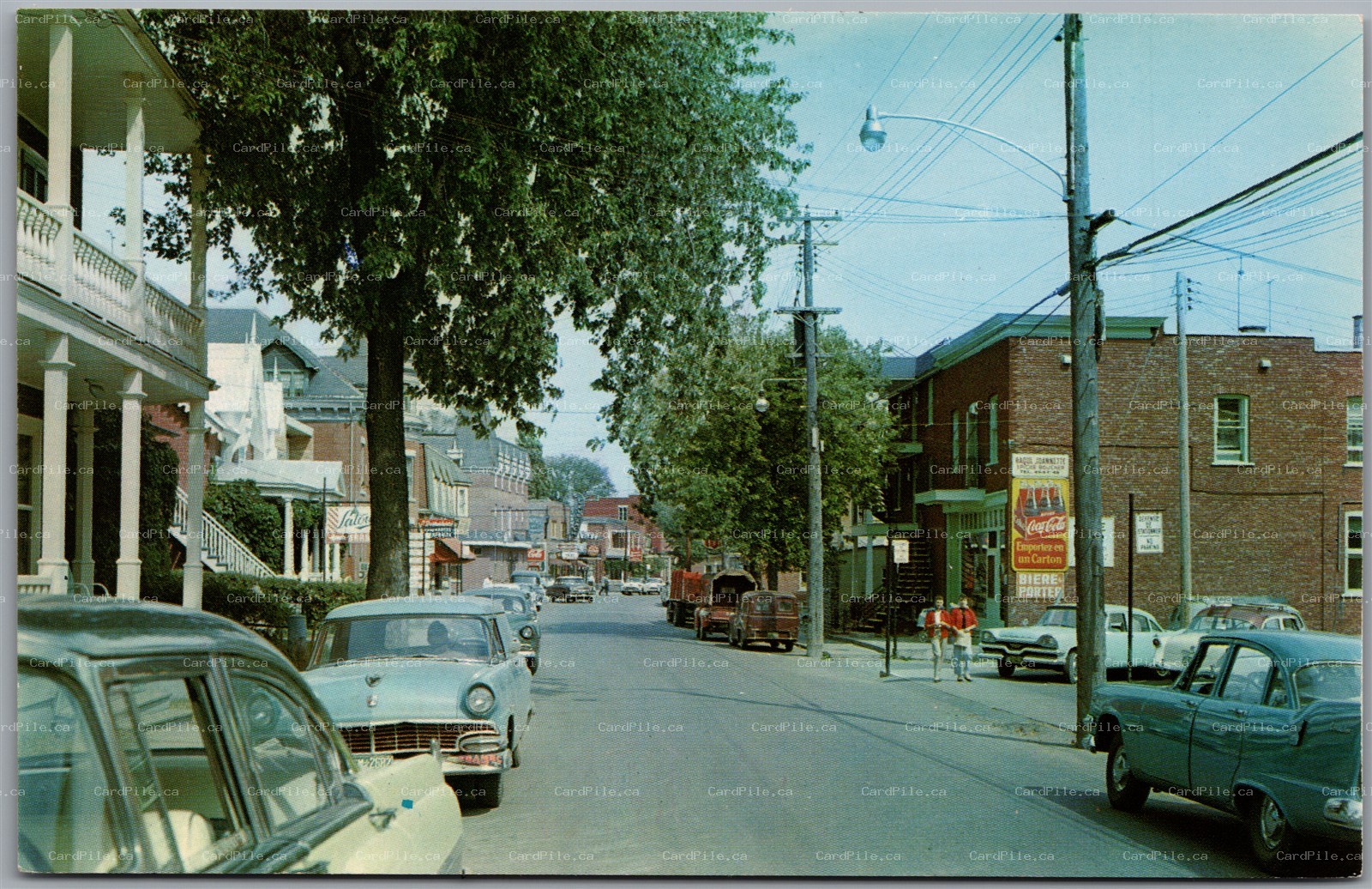 Postcard Saint Eustache Quebec Rue St-Eustache partie Nord Old Cars