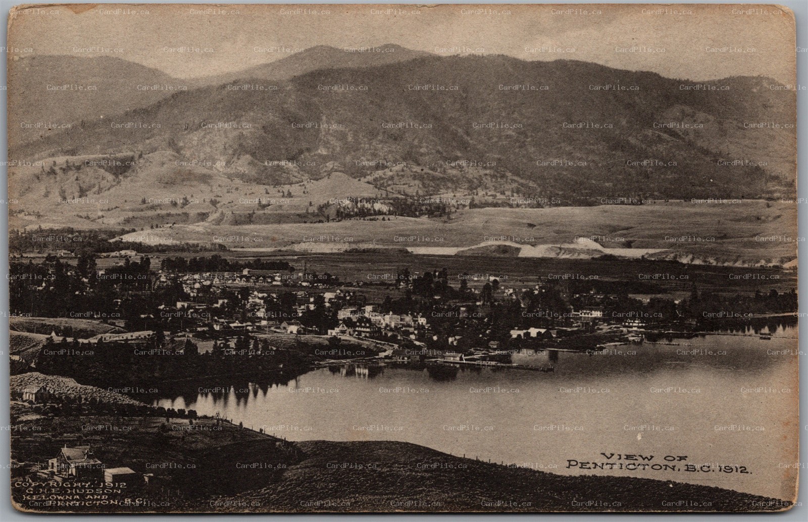Postcard Penticton British Columbia c1912 Scenic View Albertype G. H. E. Hudson