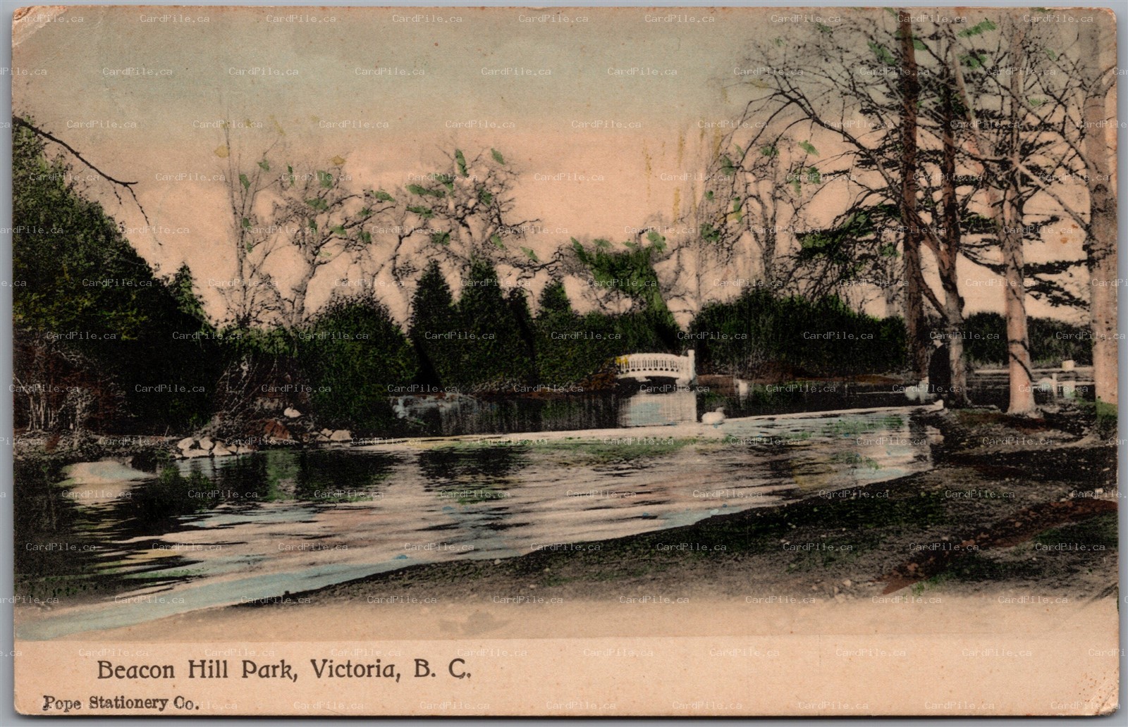 Postcard Victoria British Columbia c1906 Beacon Hill Park by Pope Stationery Co