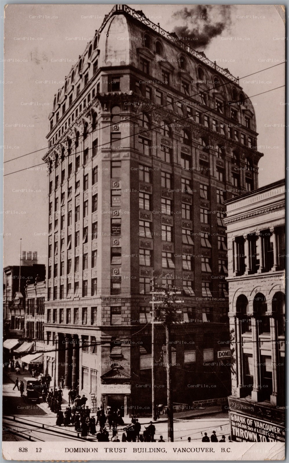 Postcard RPPC c1910 Vancouver British Columbia Dominion Trust Building Pugh 828