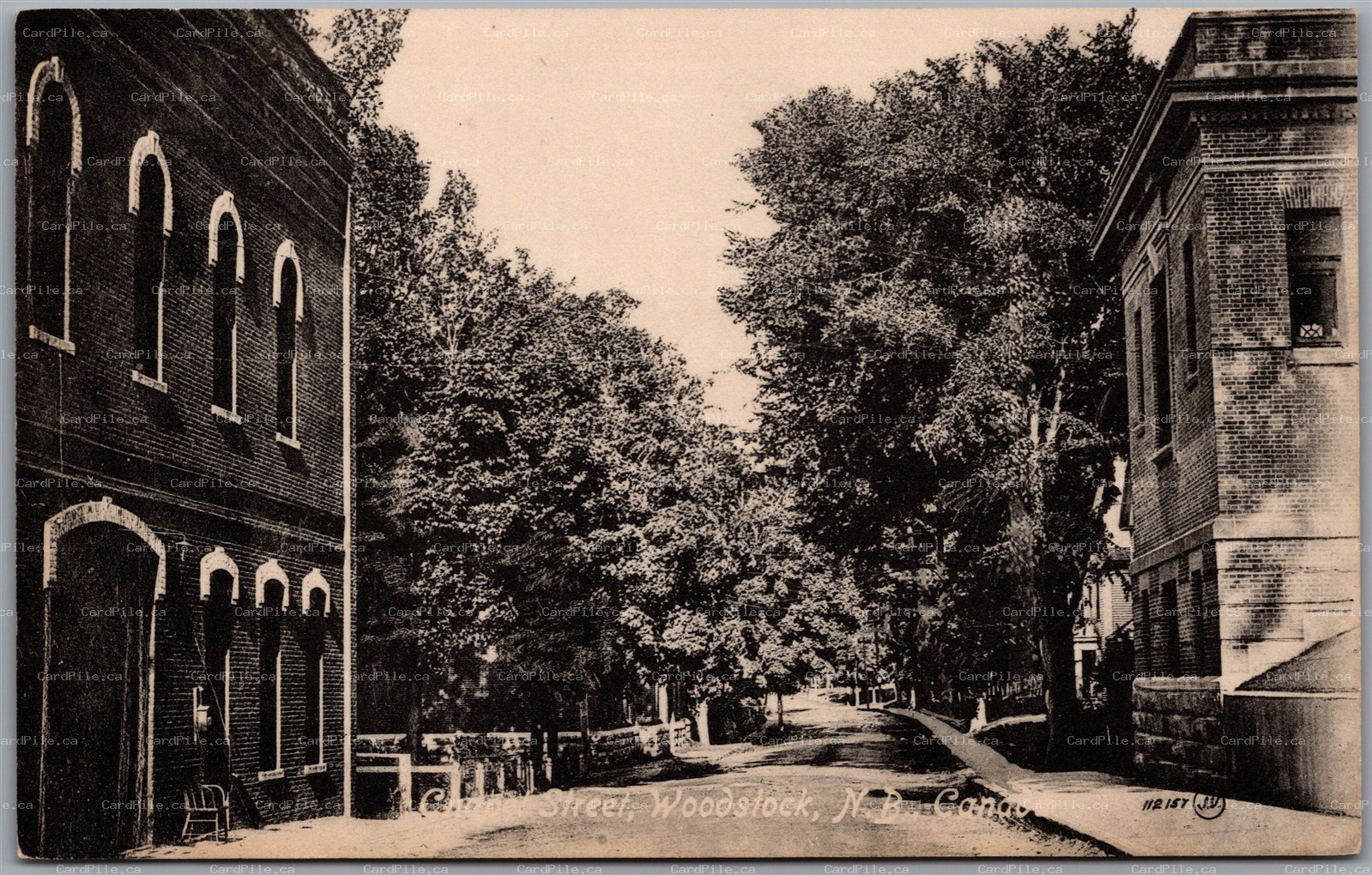 Postcard Woodstock New Brunswick Chapel Street Carleton County