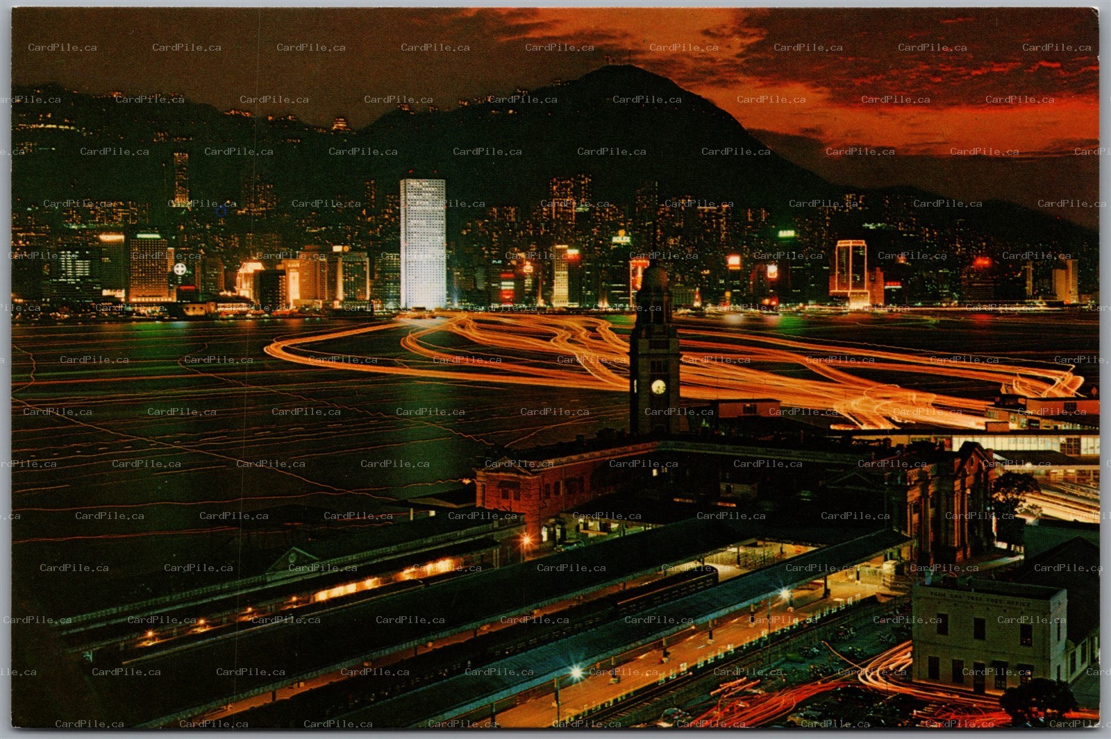Postcard Hong Kong Scenic Night View Sunset Continental