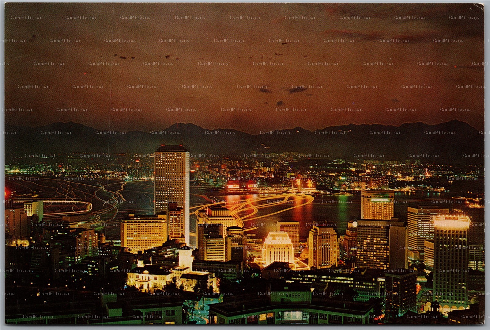 Postcard Hong Kong Scenic Night Scene from Peak Continental