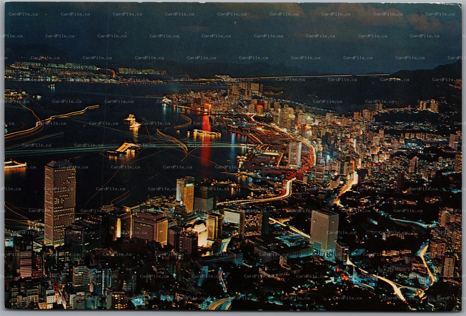 Postcard Hong Kong Big Night Glimmers Like Stars Continental