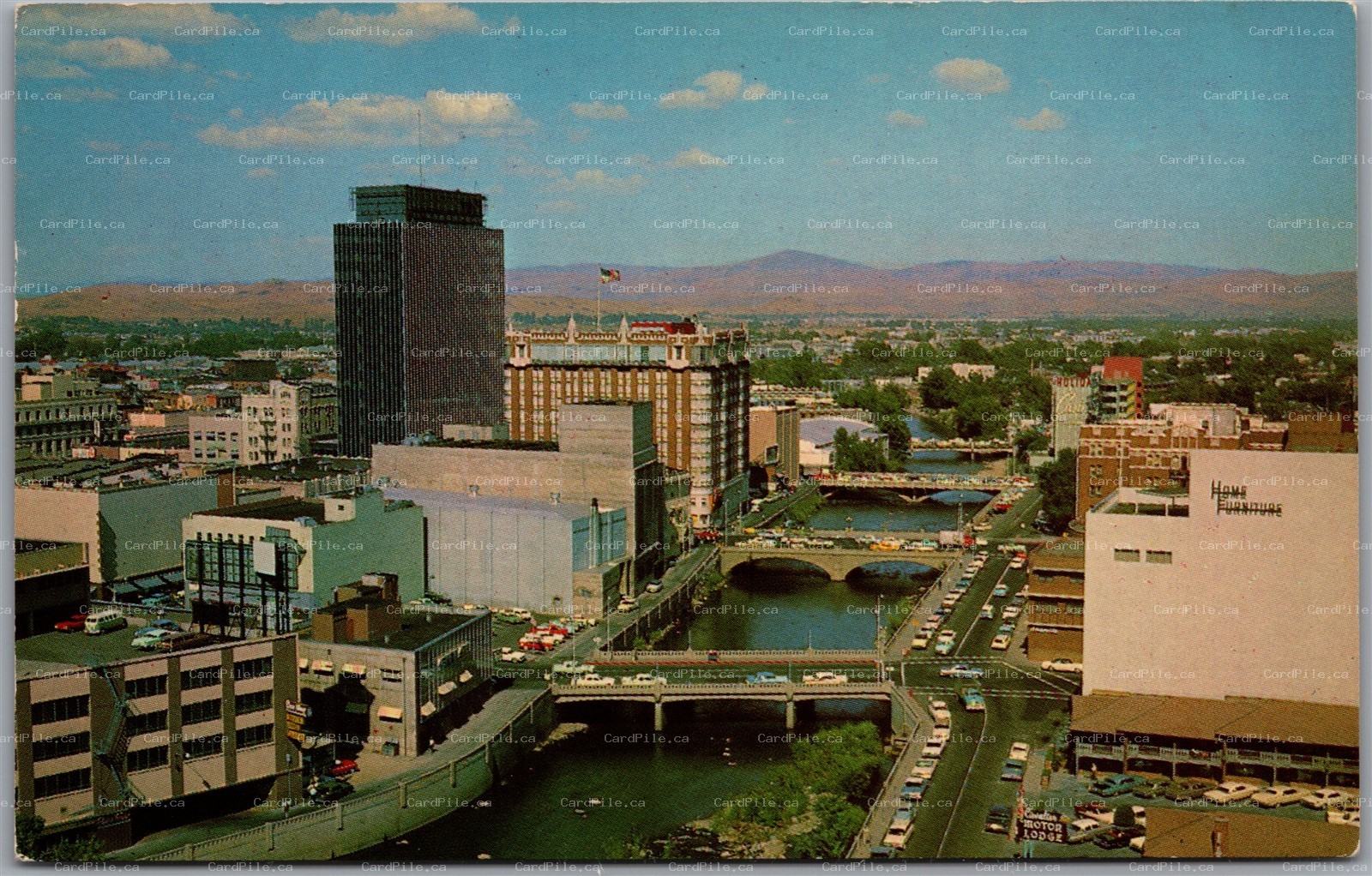 Postcard Reno Nevada c1966 New Skyline View Truckee River