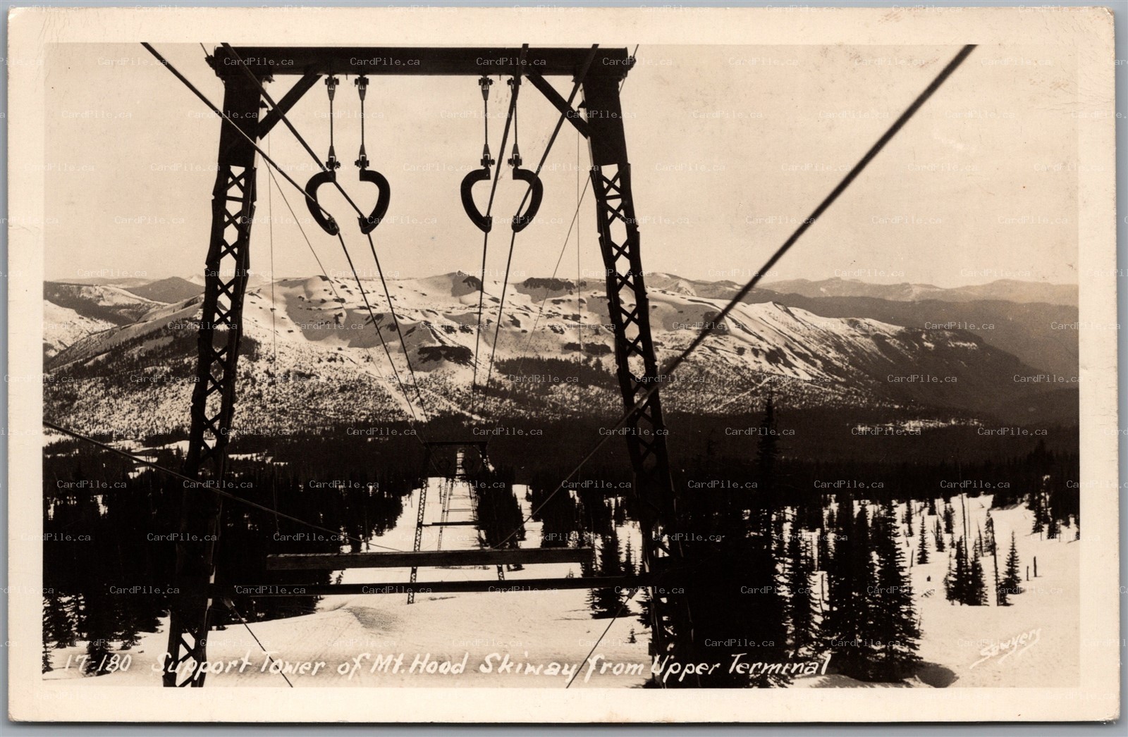 RPPC Mt. Hood Oregon Support Tower of Skiway from Upper Terminal by Sawyers