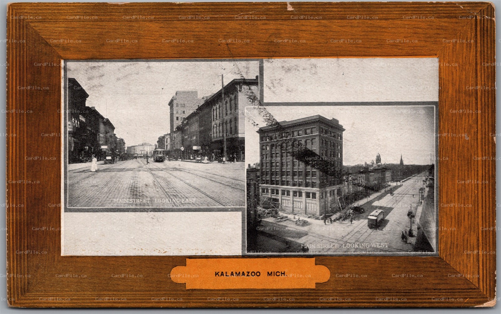 Postcard Kalamazoo Michigan c1907 Main Street Looking East and West Dual View