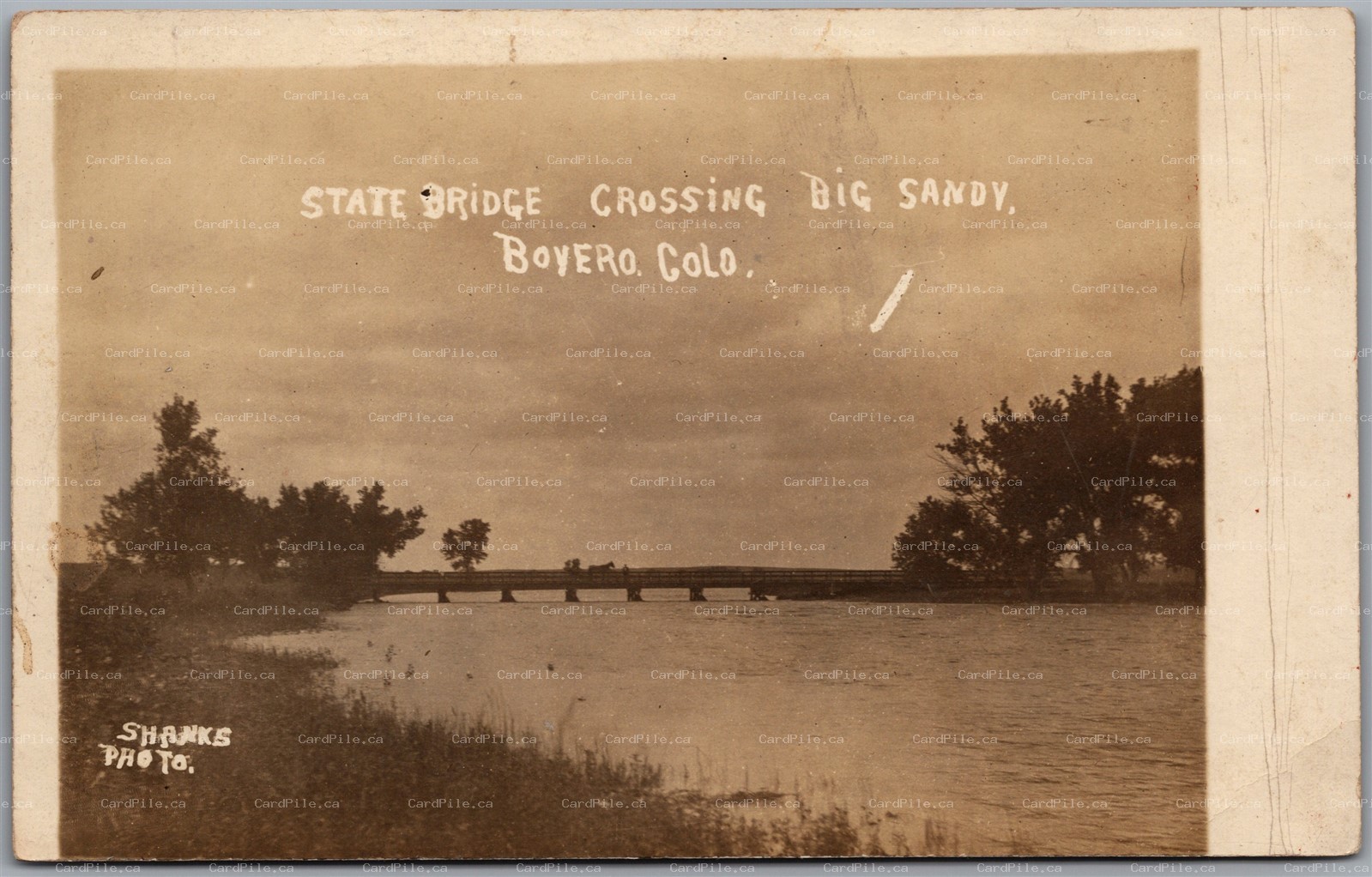 RPPC c1910s Boyero Colorado State Bridge Crossing Big Sandy by Shanks Photo