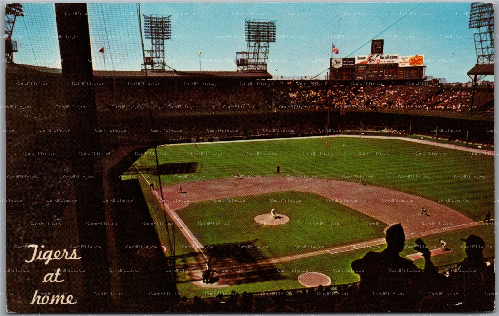 Postcard Detroit Michigan Inside Tiger Stadium Baseball and Football