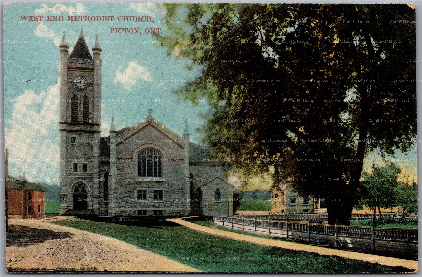 Postcard Picton Ontario c1910s West End Methodist Church by Stedman Bros.