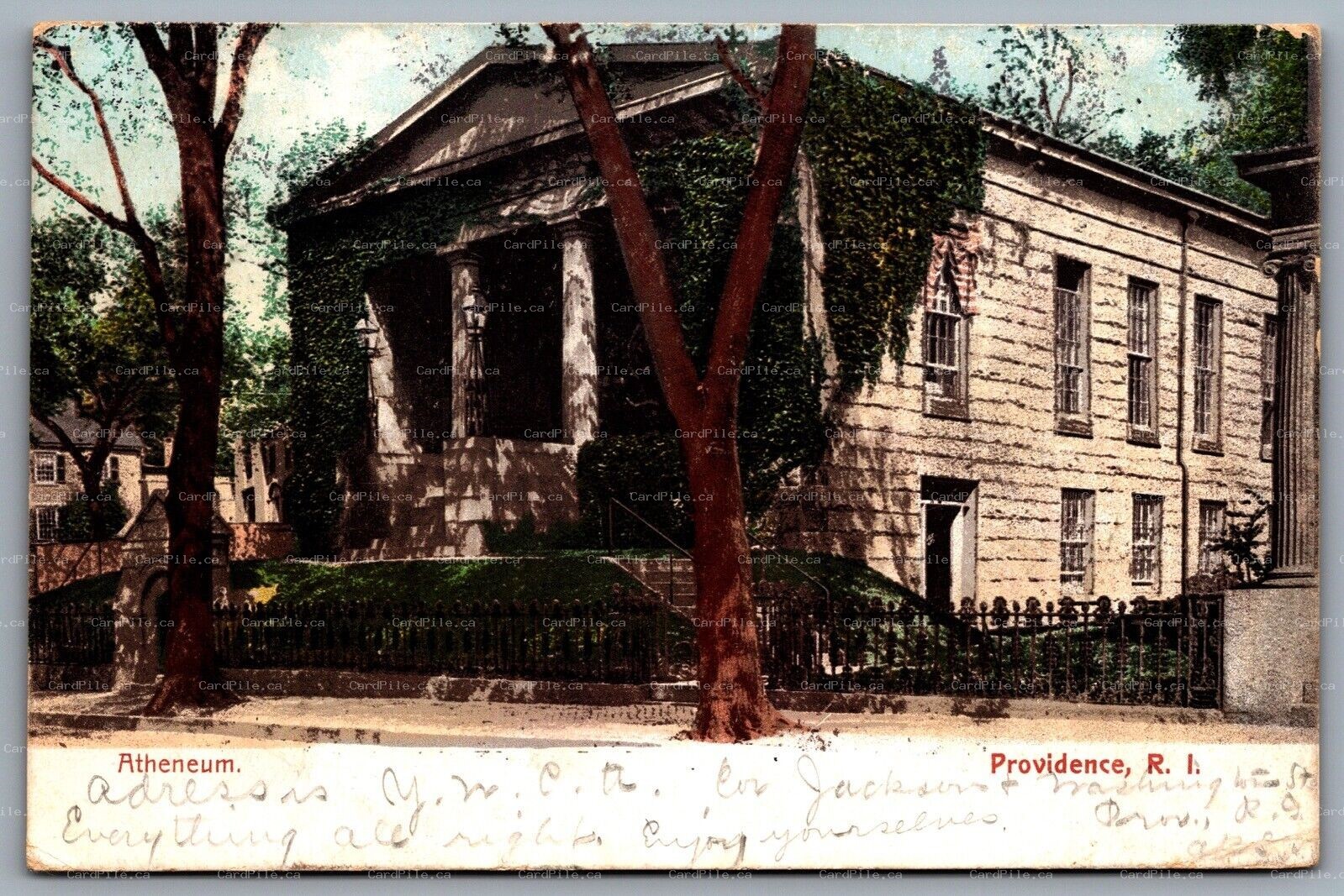 Postcard Providence RI c1906 Atheneum Library 