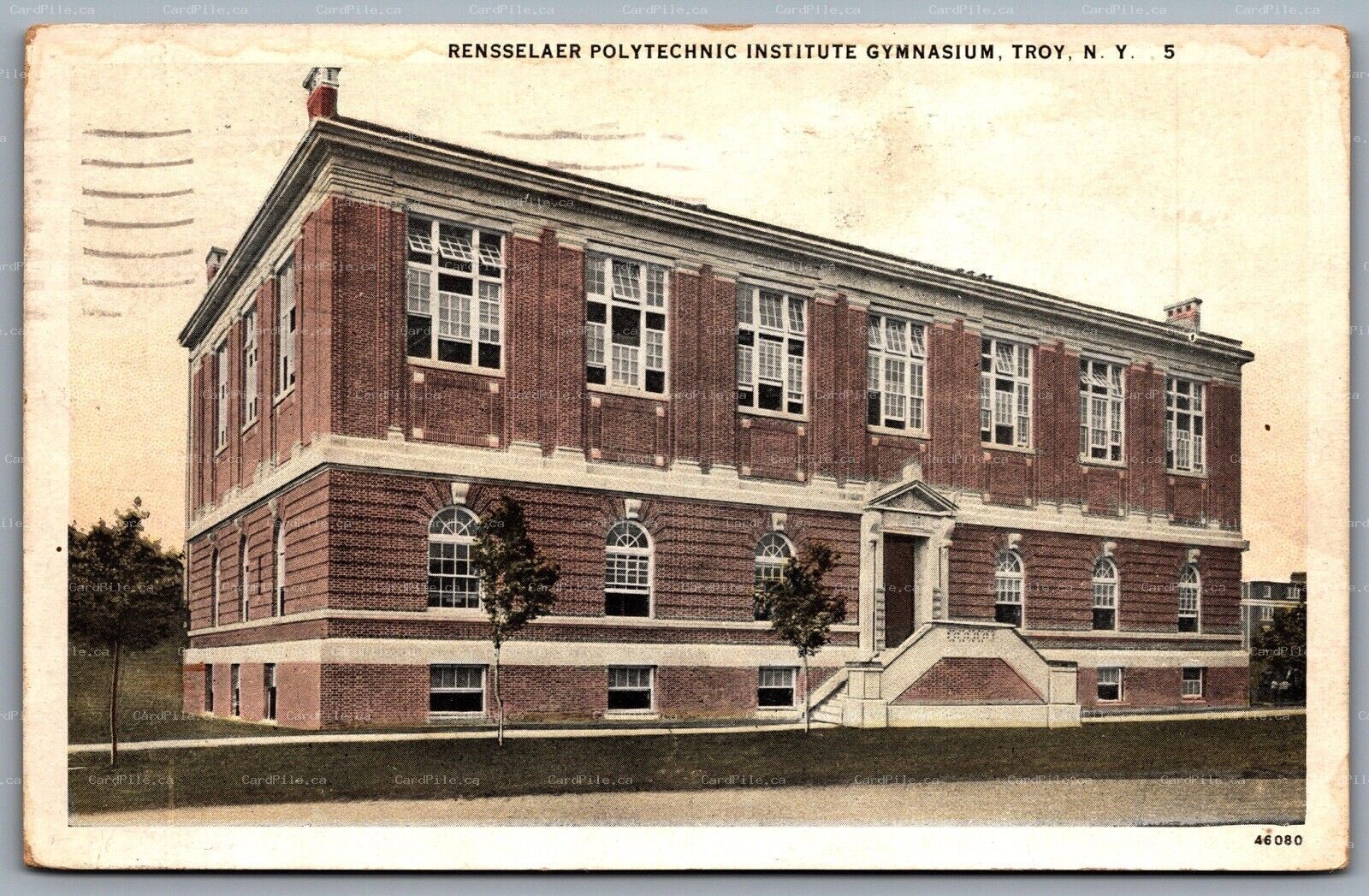Postcard Troy NY c1937 Rensselaer Polytechnic Institute Gymnasium