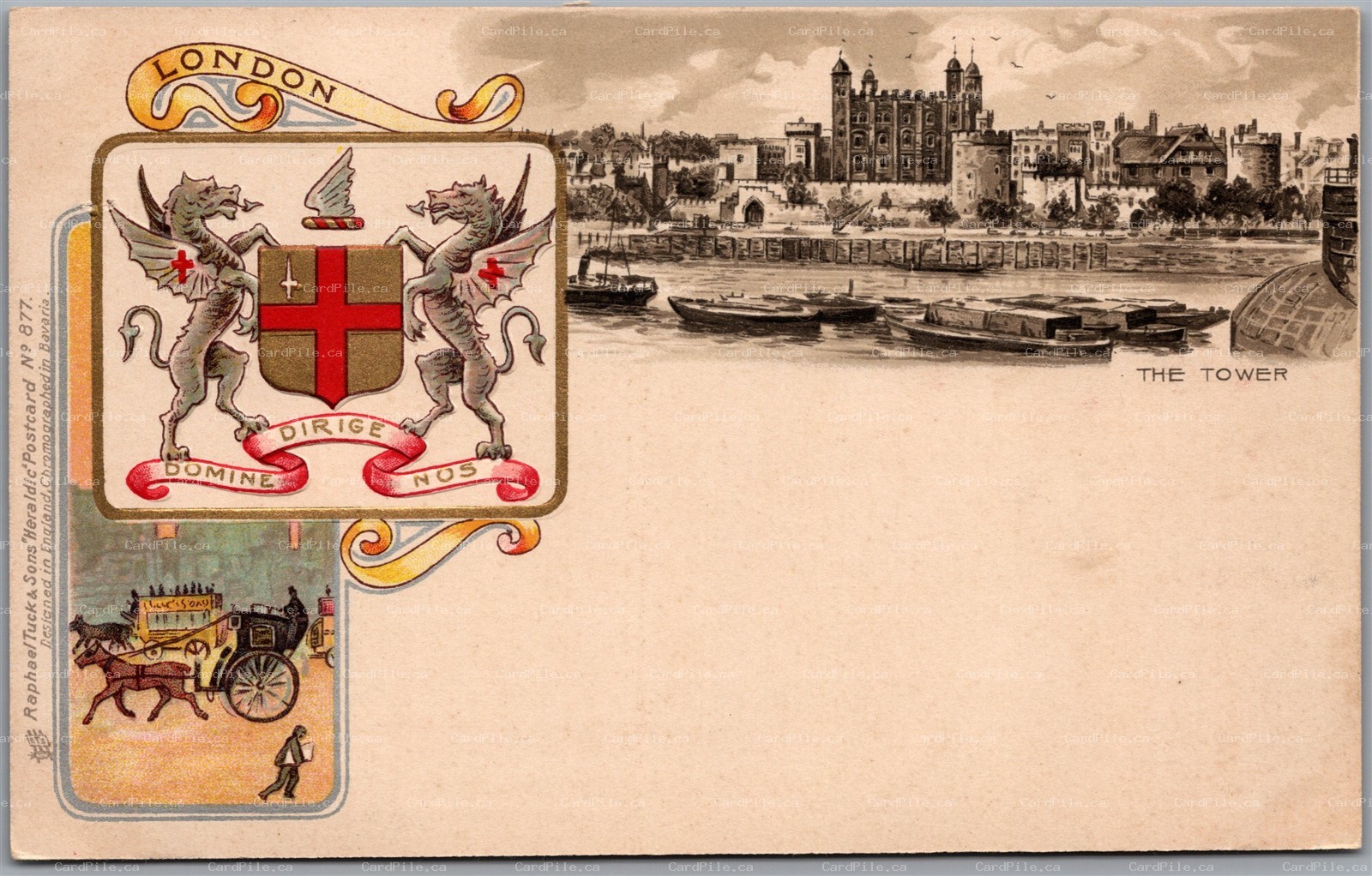 Postcard London England c1900s Tuck Heraldic The Tower Embossed