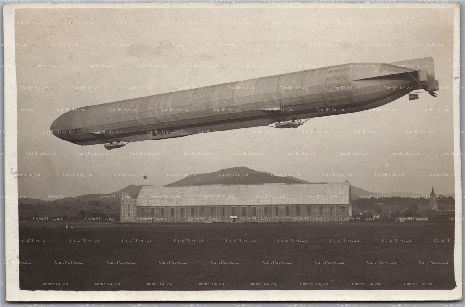 Postcard RPPC c1912 Zeppelin Viktoria Luise Luftpost Zepplin In-Schiff