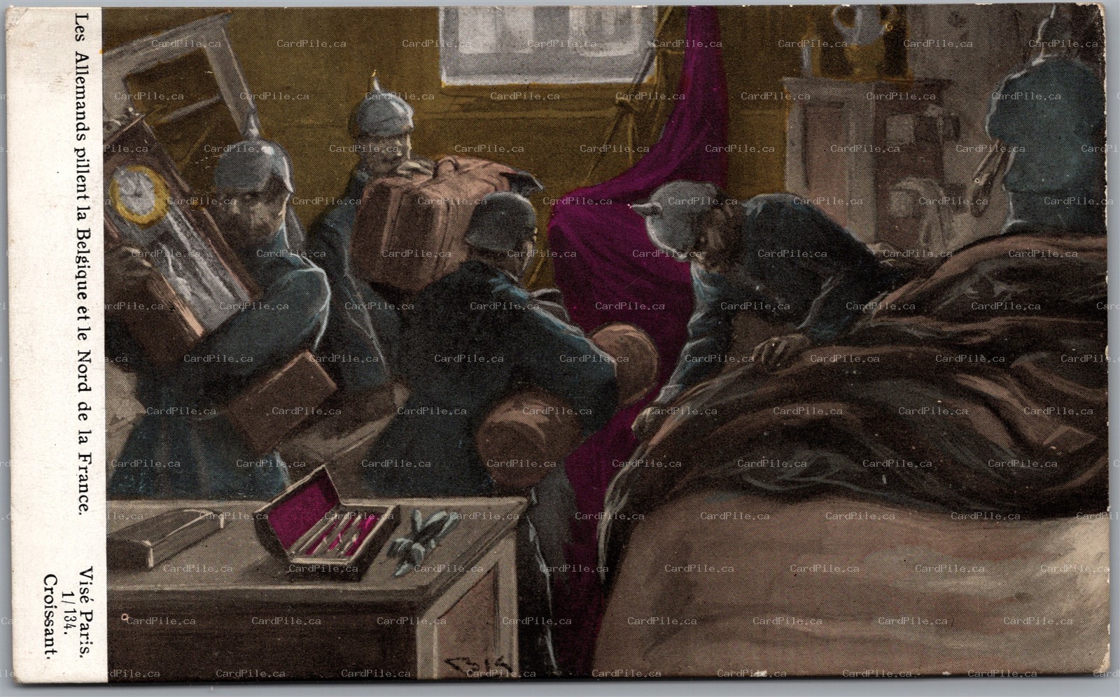 Postcard WWI German Atrocities Belgium France Propaganda Anti-German Lot of 6