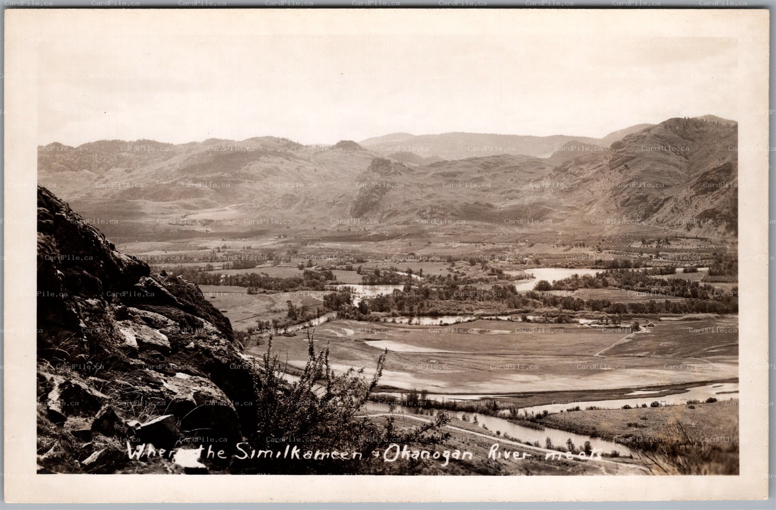 Postcard RPPC British Columbia Where The Similkameen and Okanogan River Meets