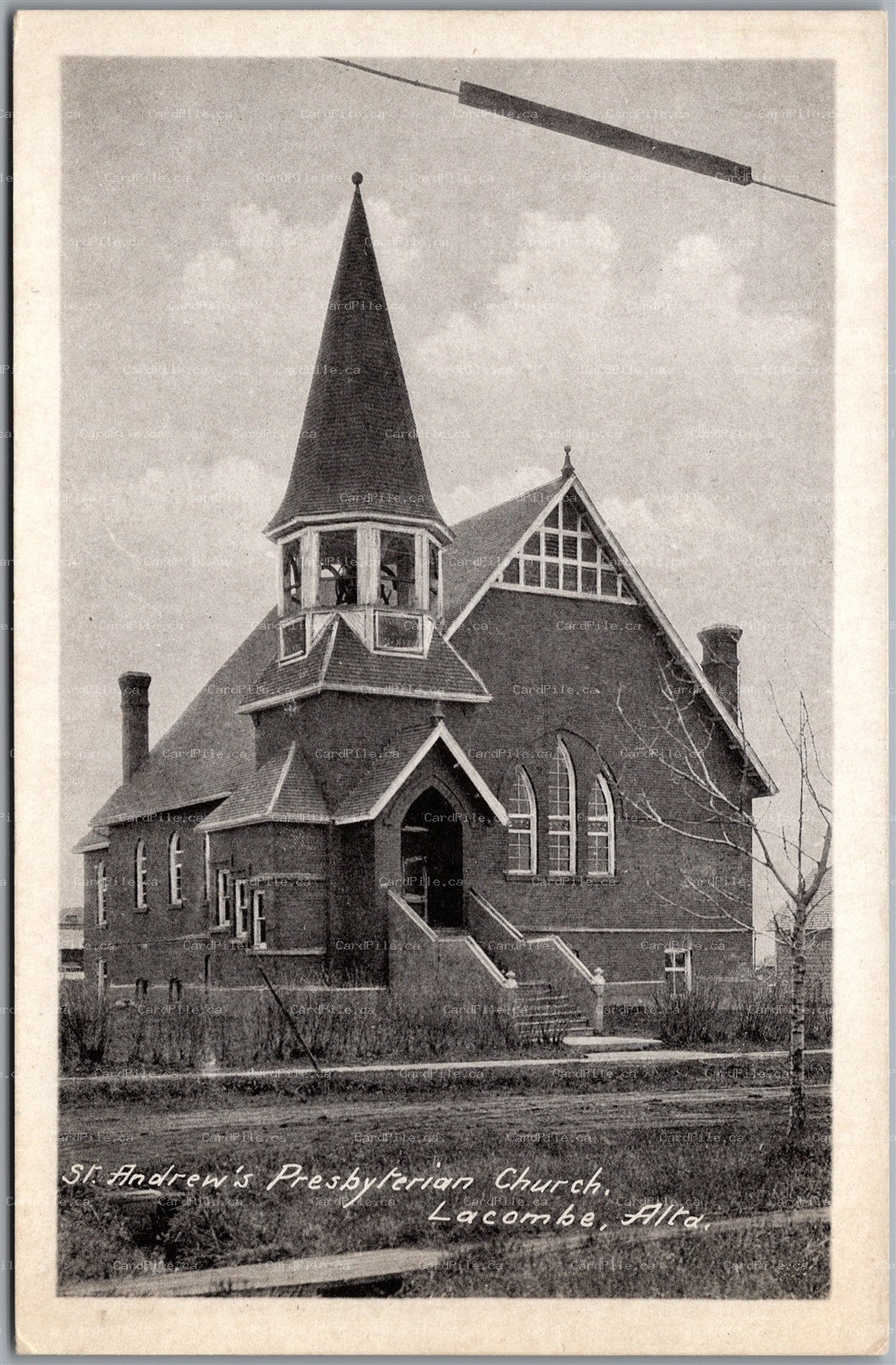 Postcard Lacombe Alberta St. Andrew's Presbyterian Church by Heliotype