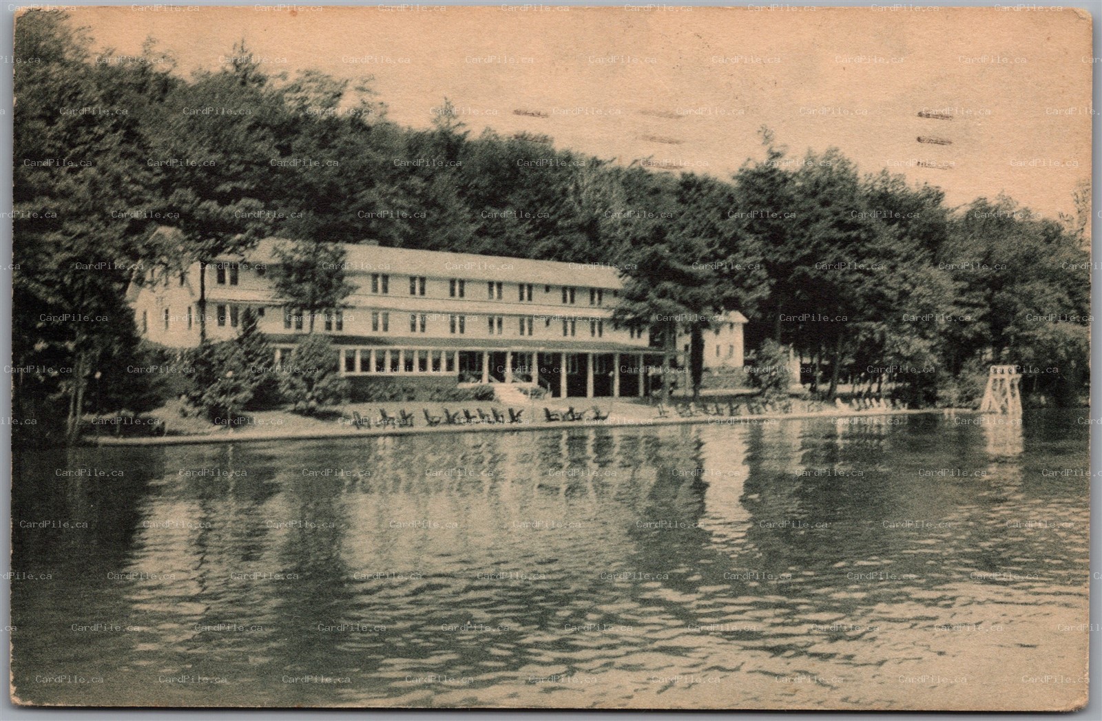 Postcard Deposit New York c1944 Hotel Monoquaga Oquaga Lake Albertype
