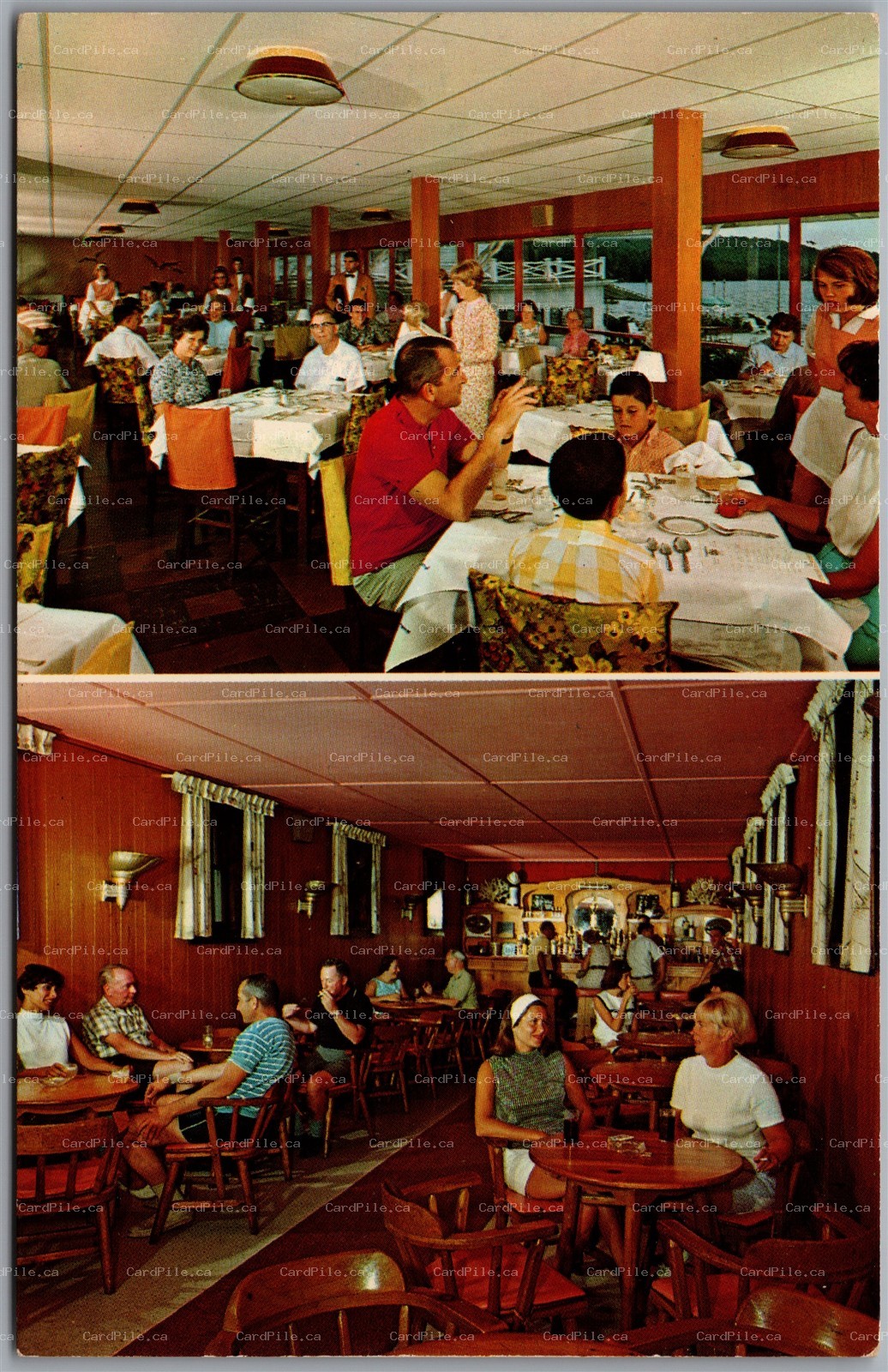 Postcard Deposit New York Oquaga Lake Hanson's Hotel Dining Room Cocktail Lounge