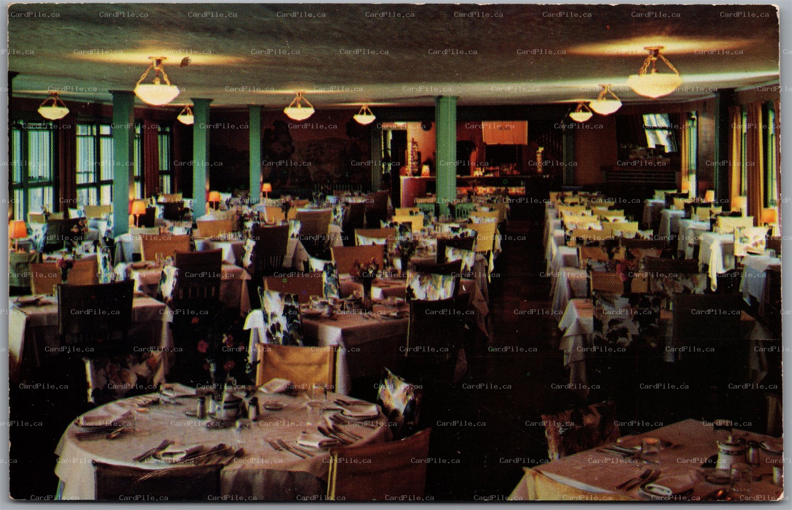 Postcard Deposit New York c1962 Oquaga Lake Hanson's Hotel Dining Room MCM