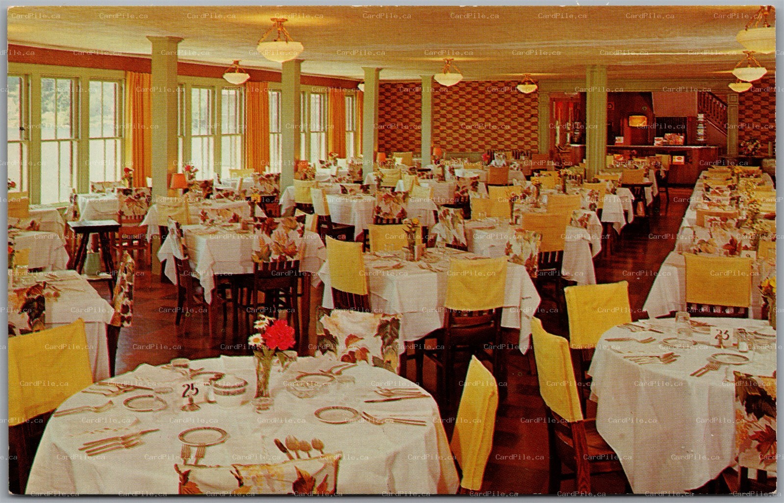 Postcard Deposit New York Oquaga Lake Dining Room Hansons Hotel of Hospitality 