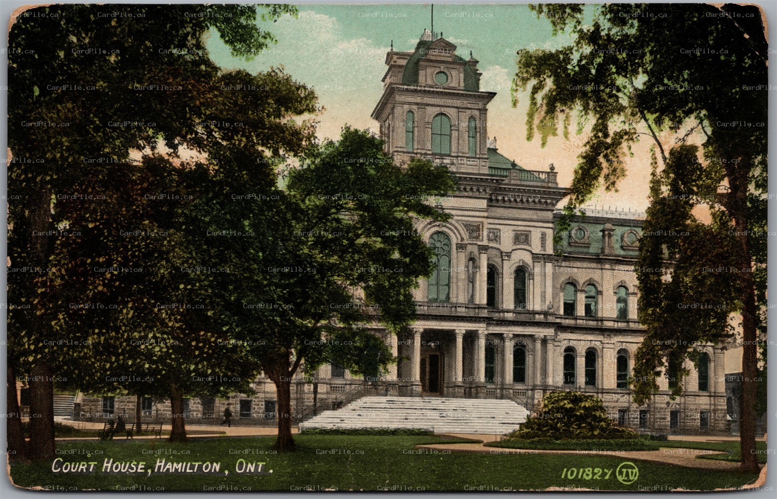 Postcard Hamilton Ontario c1911 Court House to Grimsby ONT