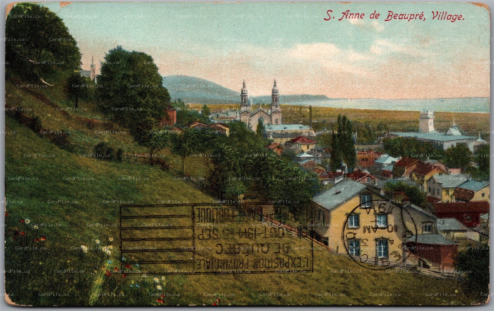 Postcard Sainte-Anne-de-Beaupré Quebec c1914 Village View 