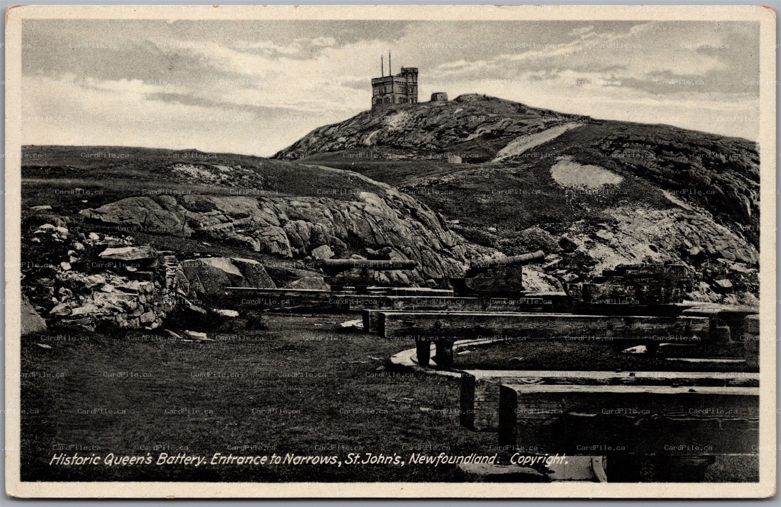Postcard St. Johns Newfoundland Historic Queen's Battery Entrance to Narrows