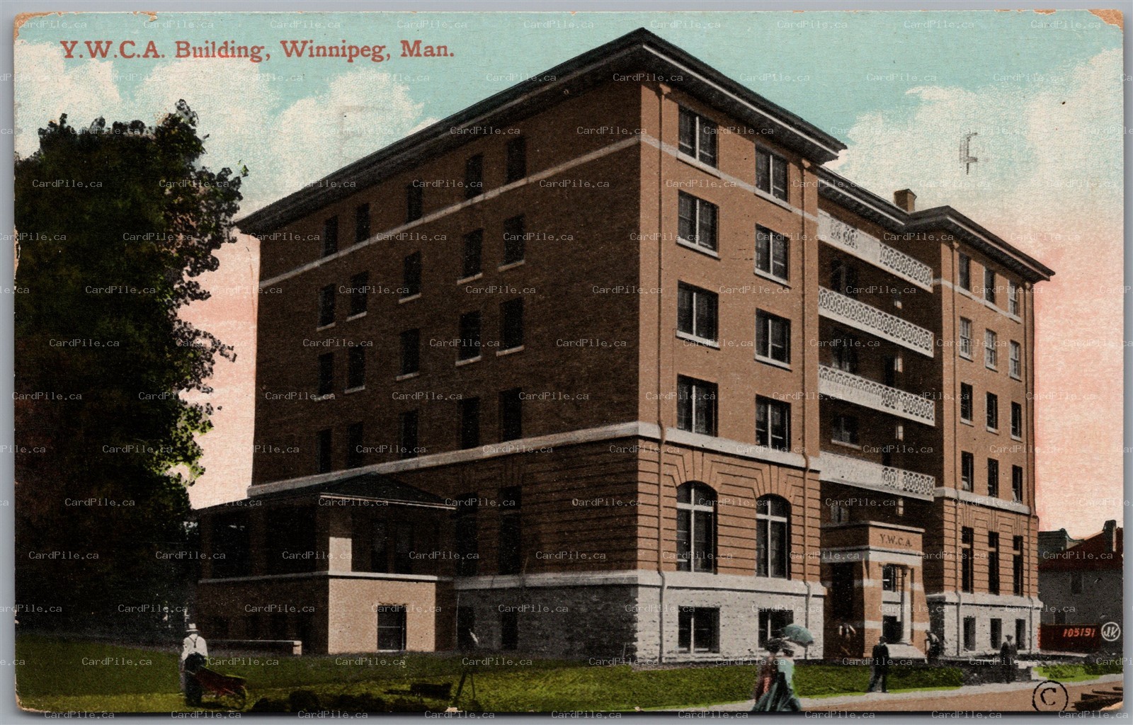 Postcard Winnipeg Manitoba Y. W. C. A. Building Slogan Cancel Selkirk Centennial