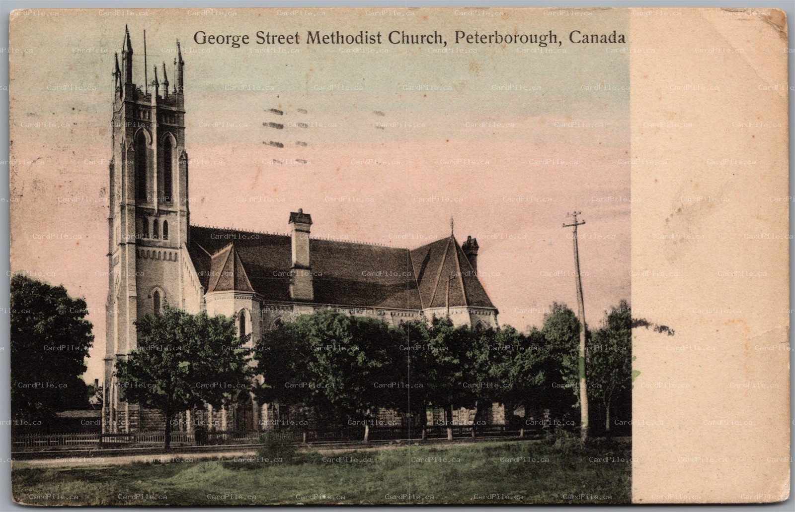 Postcard Peterborough Ontario c1910 George Street Methodist Church by Nerlich